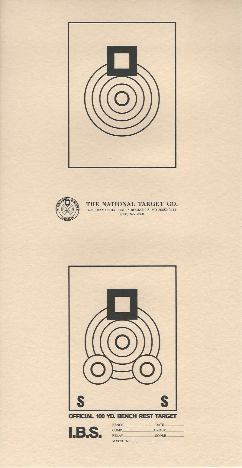 (100) IBS100BR 100 Yard Bench Rest Targets, Black on Heavy Paper, 8" x 15.5"