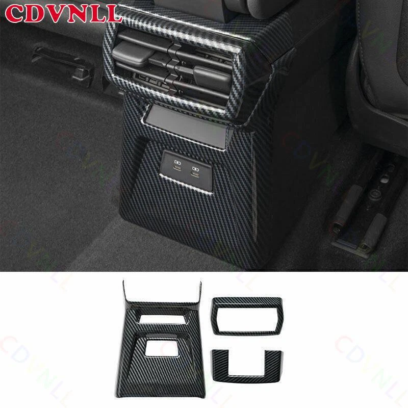 For Audi A3 S3 RS3 2022-2023 ABS Carbon Fiber Rear Seat Air Outlet Vent Trim 3*