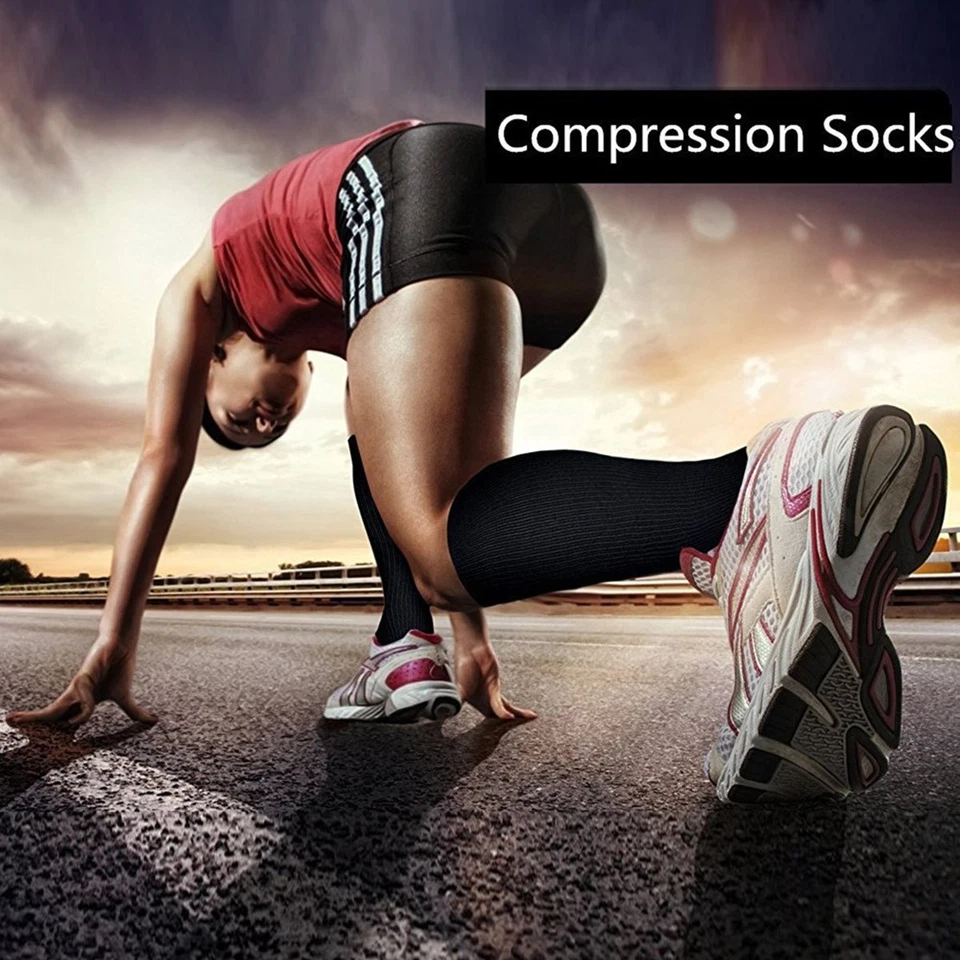 3 Pairs Compression 15-20mmHg Support Socks Relief Miracle Calf Men's Women's AU - image 3 of 4