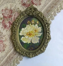Roses Oil Painting,Vintage Style Art,Floral Painting,Framed Wall Art