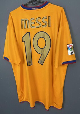 FC Barcelona Messi 19 シャツ S LIONEL MESSI #19 MEN FC BARCELONA 2006/2008 SOCCER FOOTBALL SHIRT