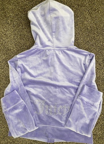 NEW! JUICY COUTURE Velour OG Bling Tracksuit Hoodie & Pant Set Freesia Purple L - Picture 5 of 8