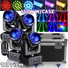 18Prism 150W Moving Head Stage Light RGBW Beam Gobo DMX Bar DJ LED Lights W/Case