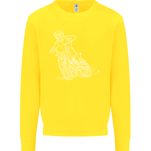 Motocross Bike Line Drawing Dirt bike MotoX Kids Sweatshirt Jumper - Picture 75 of 92