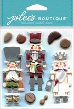 Nutcrackers, Christmas, 3D scrapbook sticker - Jolees 50-21818