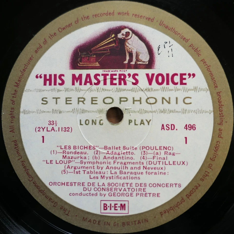 ASD 496 ED1 Contemporary Ballets From France Pretre HMV Stereo 1st W/G - Image 2 of 4