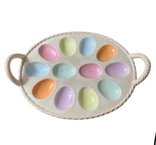 Russ Berrie Easter Ceramic egg Holder Holiday Dinner Meal Celebration