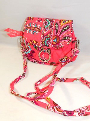 Vera Bradley Call Me Koralle Kleine Schultertasche Pink Retired Muster 2010