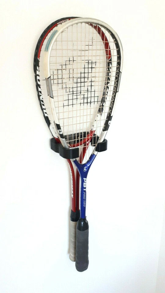 SQUASH TENNIS RACKET WALL MOUNT STORAGE HOLDER HANGER RACK - Image 3 of 4