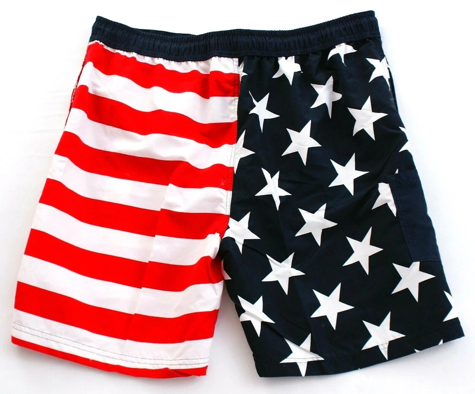 US Polo Assn. Pantalones cortos de natación forrados con estrellas y rayas para hombre nuevos con etiquetas Foto 2 de 2