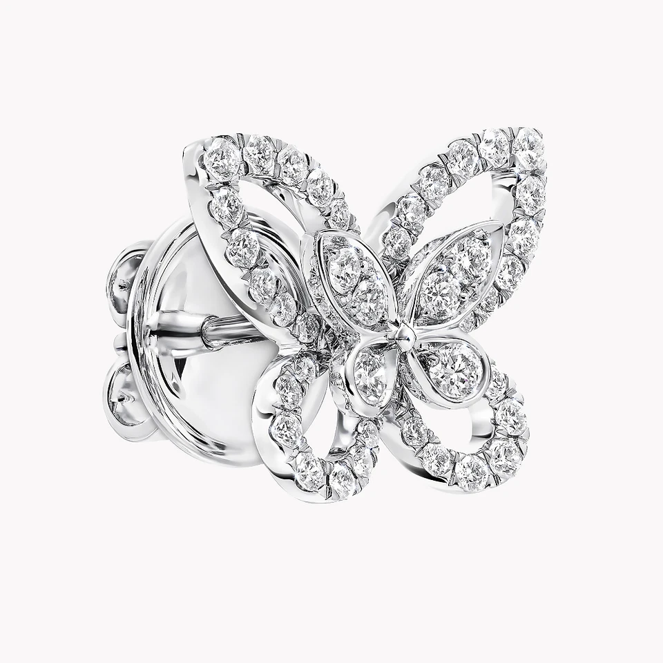 950 Platinum Women Earring Studs  Round Lab Grown 1 Carat Diamond - Image 2 of 4