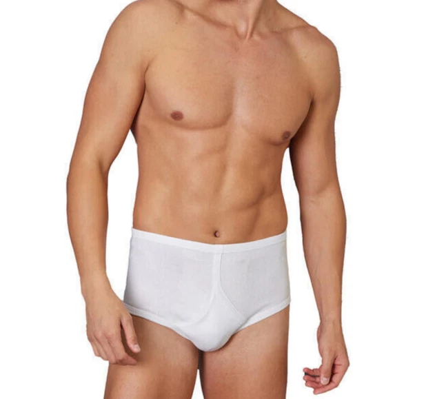 3 mutanda classica uomo ARTIGIANALE puro cotone a costina Tg 7 con apertura - Immagine 2 di 2