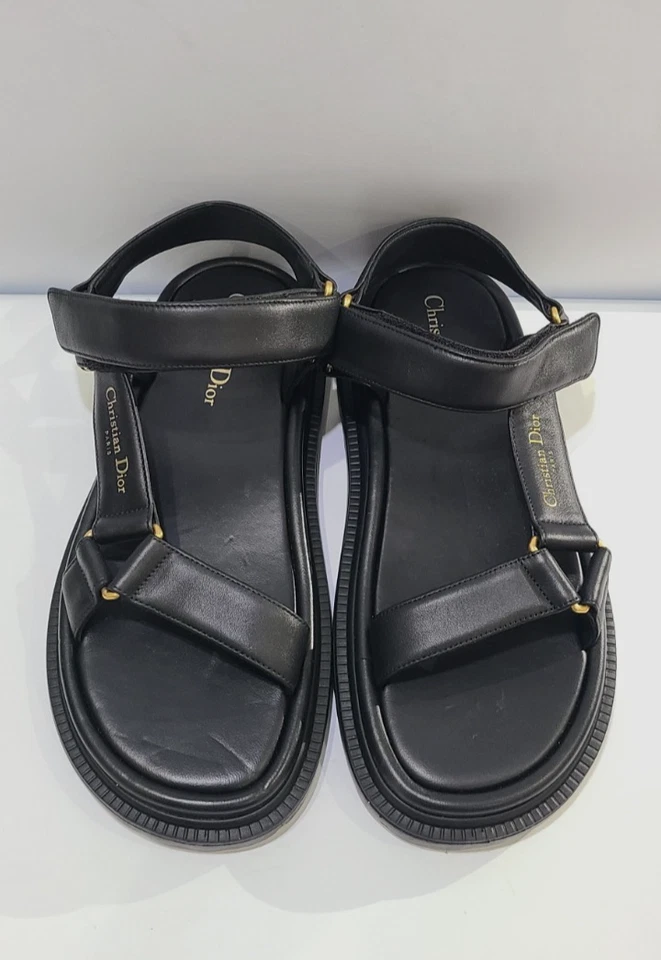 Sandalias Dior D-Wave DiorAct piel de cordero cuero negro talla EU 38 US 7.5 Foto 2 de 4