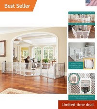 North States Petyard Passage: 6-Panel Dog Playpen or Dog Fence, Wall Mount Ki...