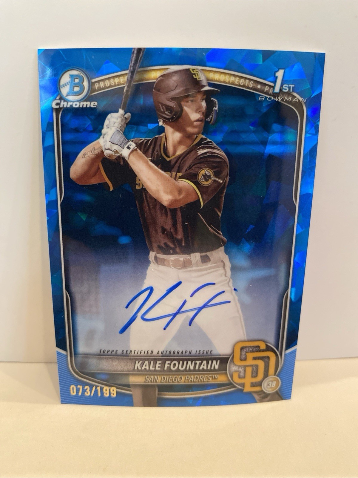 2025 1st Bowman Chrome Sapphire # CPSA- KFO Kale Fountain Auto /199  Padres