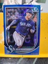 Julio Rodriguez 2025 Bowman Chrome #79 Blue Mega Box Refractor #'d /150 Mariners