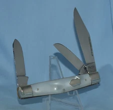 RARE VINTAGE IMITATION PEARL KINFOLKS STOCKMAN KNIFE 1957-65 "NEAR MINT!