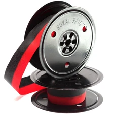 Royal Typewriter Twin Metal Spools with New Black and Red Ribbon
