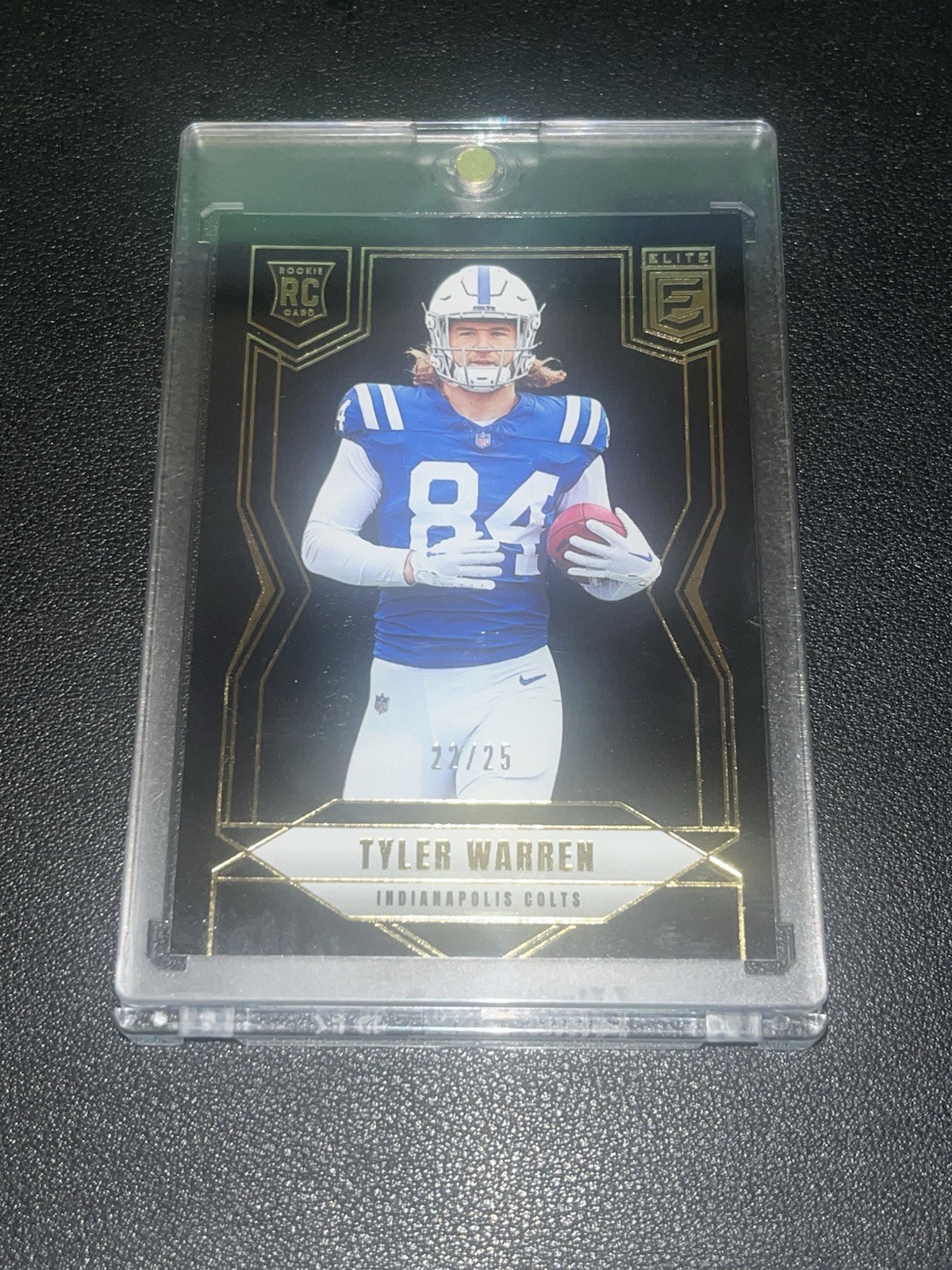 2025 Panini Donruss Elite 119 Tyler Warren Black 22/25 Indianapolis Colts