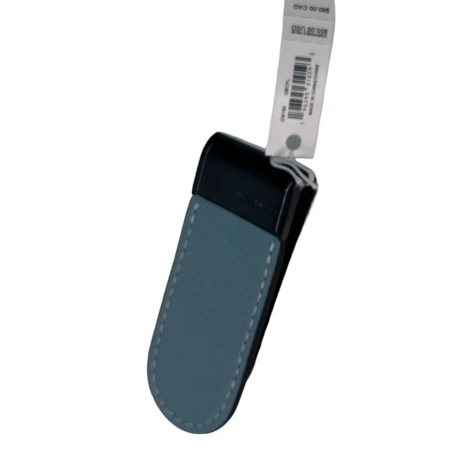 Clip de dinero Coach cuero grano cruzado nuevo Gunmetal/Aciano Foto 4 de 4