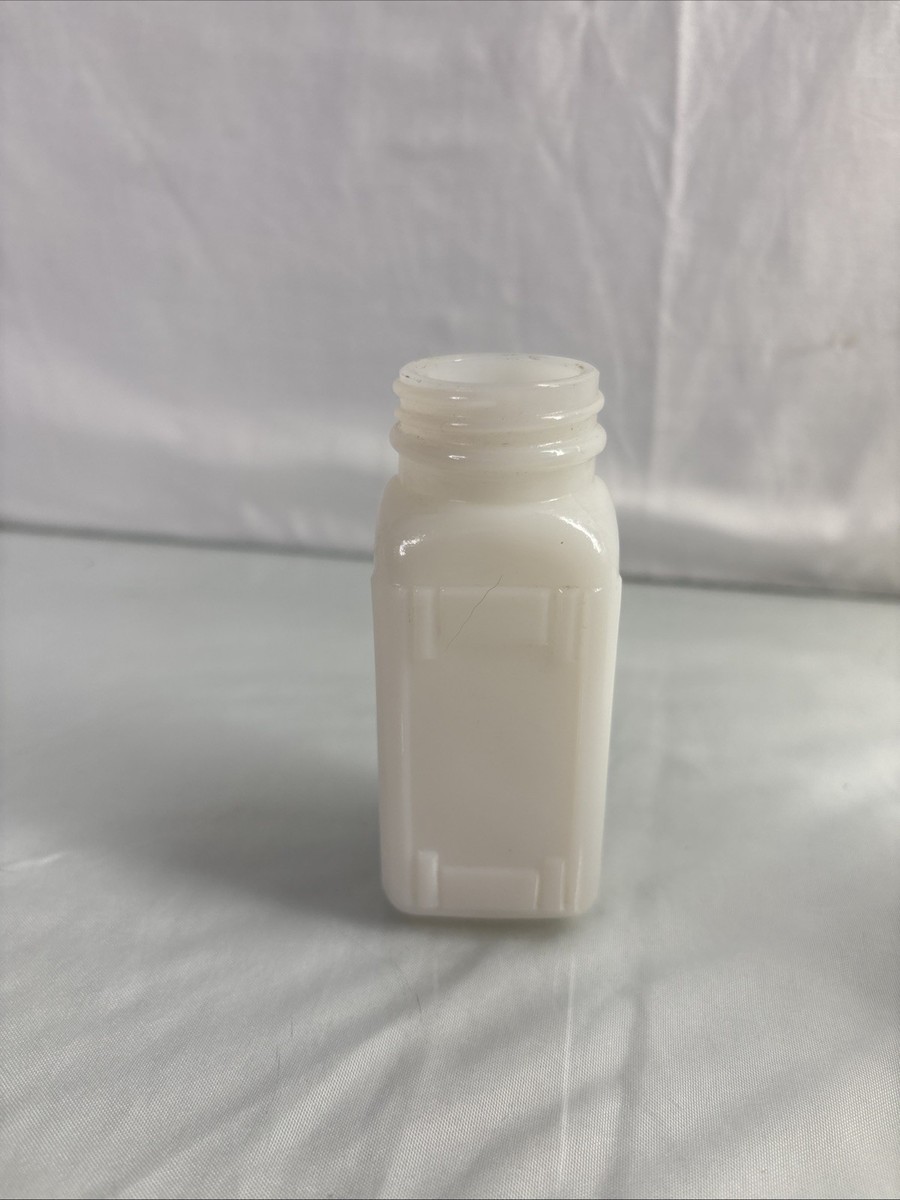 Vintage 1940's Set of 4 Griffith Lab Milk Glass No Lid Spice Jars