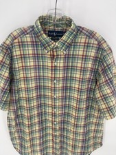 Ralph Lauren Short Sleeve Button Down Shirt 100 Cotton Casual Mens XL Classic