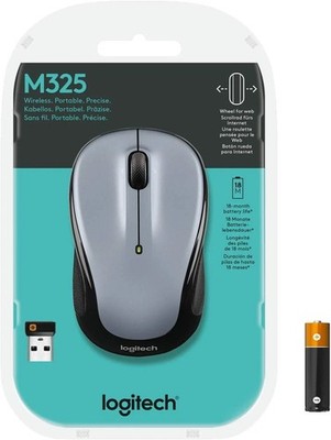 Logitech M325 Kabellose Optische Kabellose Maus mit Reciever - Hellsilber