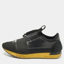 Balenciaga Race Runner Gr.41 Schwarz Leder Mesh und Wildleder Low Top Sneaker