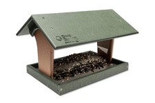 Amish Made in USA Hanging Hopper Feeder - Turf Green & Cedar