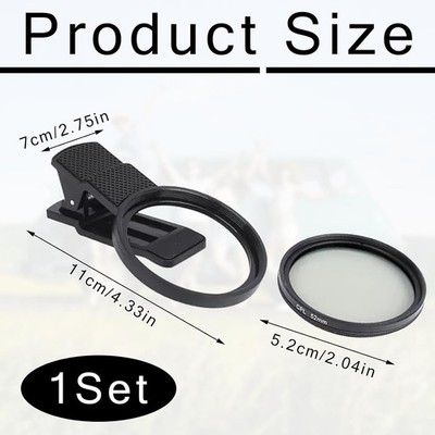 52mm Professional Phone Camera Clip With Macro Lens CPL Star Variable ND Filter 