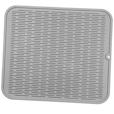 Silicone Dish Drying Mat for Multiple Usage,Easy clean,Eco 24"L x 18"W Gray