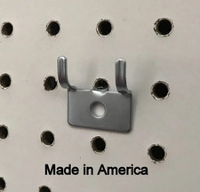 100 PACK Picture Clock Notch Utility 'J' Peg Hook. For 1/8 to 1/4" Pegboard