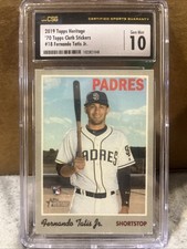 2019 Heritage High Number 1970 Cloth Stickers Fernando Tatis Jr #18 CSG 10