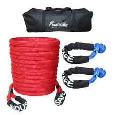 Heavy Duty Kinetic Bridle Rope Recovery Kit 1"x30' Truck Strap w/2 Soft Shackles