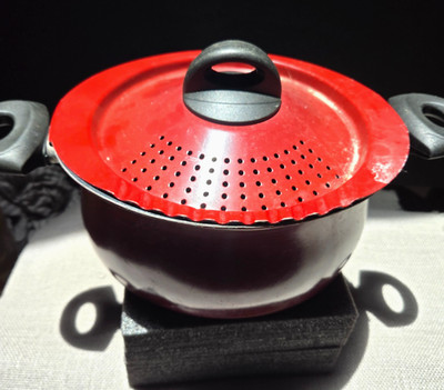 Bialetti RED 5.5 QT Pasta Cook Pot with drain Lid