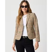 J.Crew Herringbone wool-blend schoolboy blazer 8 Light Khaki Brick Red preppy