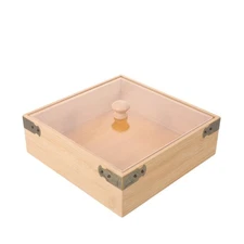 Wood Cake Stand with Lid Plate Covering Dish Bakery Display Trays Holder