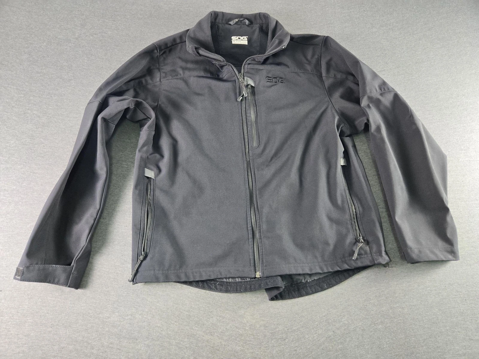 SOG Tactical Jacket Mens Large Black Softshell Windbreaker Zip Pockets Outdoor image 1