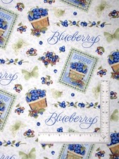 Blueberry Fruit Food Toss Fabric By The Yard Berrylicious Cotton by Henry Glass