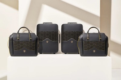 Genuine Lamborghini Urus Luggage Set Black / Yellow