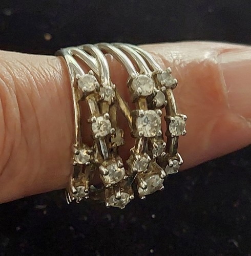 DQCZ Chunky Seven Band Sparkling CZ Ring sz O / P - Picture 2 of 7