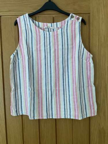 TU Size 14 Striped Linen mix Sleeveless Top