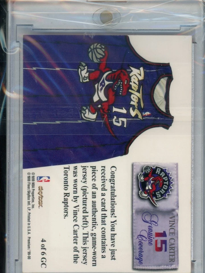 1999-00 SkyBox Premium Vince Carter /355 Genuine Coverage #4 GC - Image 2 of 2