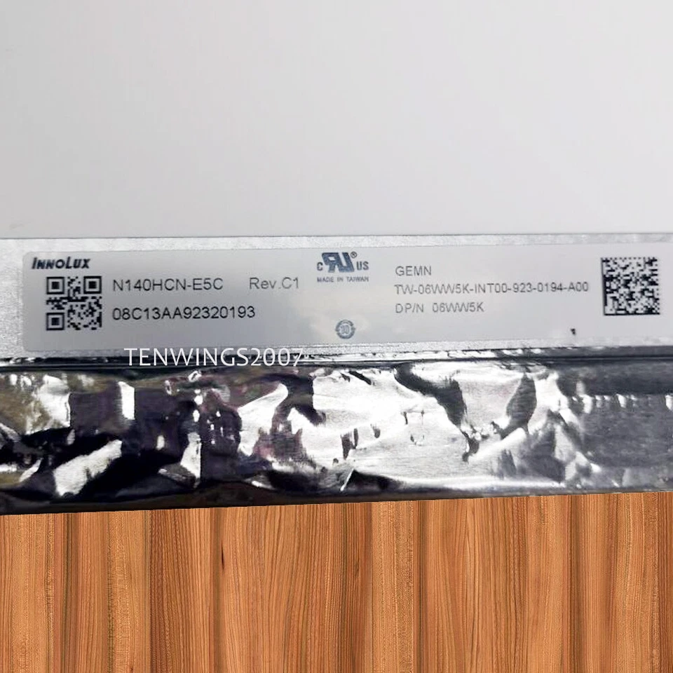 14.0" FHD IPS TOUCH LAPTOP LCD Screen N140HCN-E5C DELL PN 06WW5K EDP 40pin - Image 2 of 2