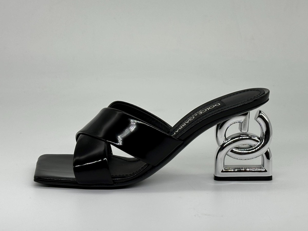 サンダル・ミュール Dolce & Gabbana Black Leather Mules with Logo 0400020245700_BLACK?wid=600&