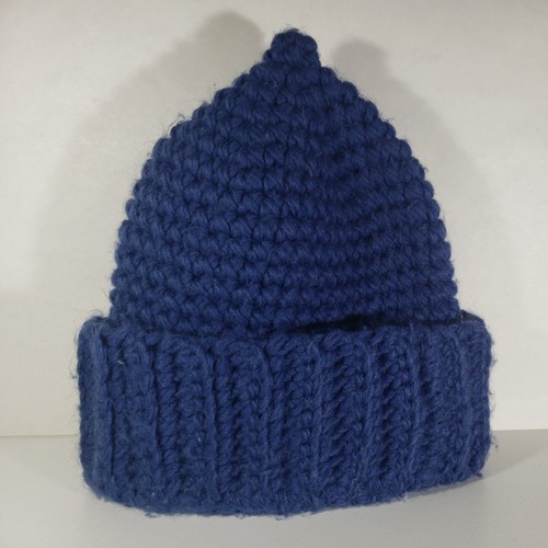 Vintage Hat Beanie Adult S 1970's Knit Blue Made in Japan - Picture 2 of 6