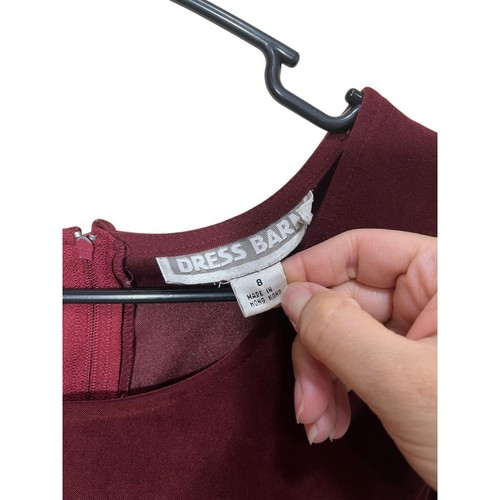 Vintage Dress Barn Burgundy Embroidered Trim Jacket 2 Piece 90s Midi Dress Set 8 - Picture 5 of 11