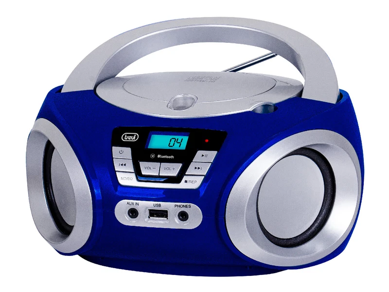 Radio Stereo Portatile Boombox Blu Trevi CMP 544 BT Lettore CD MP3 Bluetooth