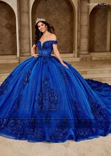 Gorgeous Ball Gown Applique Quinceanera Dresses Off-the-shoulder Court Train
