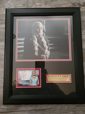 Emilia Clarke Game of Thrones Daenerys Signed Autograph Framed Photo JSA